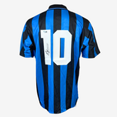 Dennis Bergkamp signiertes Inter Mailand Fußballtrikot – Heimspiel 1989-90